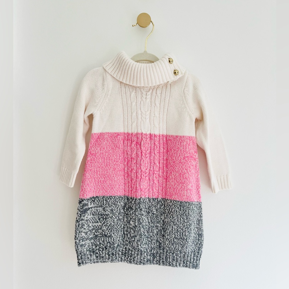 (NWT) Janie and Jack Color Block Sweater Dress / Baby Girl 12 - 18 Months - Picture 5 of 5